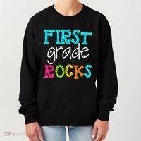 First Grade Rocks Cool Gift Team 1St Grade Teacher Funny Gift Women's Sweatshirt thumb 0
