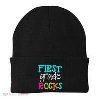 First Grade Rocks Cool Gift Team 1St Grade Teacher Funny Gift Beanie thumb 0