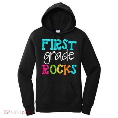 First Grade Rocks Cool Gift Team 1St Grade Teacher Funny Gift Women's Hoodie