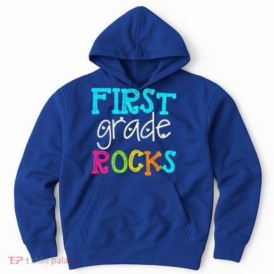 First Grade Rocks Cool Gift Team 1St Grade Teacher Funny Gift Hoodie