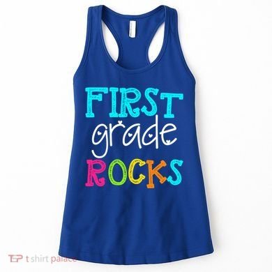 First Grade Rocks Cool Gift Team 1St Grade Teacher Funny Gift Women's Tank Top