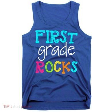 First Grade Rocks Cool Gift Team 1St Grade Teacher Funny Gift Tank Top