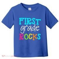 First Grade Rocks Cool Gift Team 1St Grade Teacher Funny Gift Toddler T-Shirt thumb 0