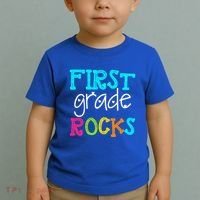 First Grade Rocks Cool Gift Team 1St Grade Teacher Funny Gift Toddler T-Shirt thumb 2