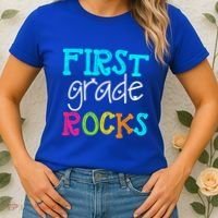 First Grade Rocks Cool Gift Team 1St Grade Teacher Funny Gift Women's T-Shirt thumb 2