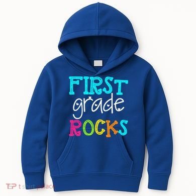 First Grade Rocks Cool Gift Team 1St Grade Teacher Funny Gift Kids Hoodie