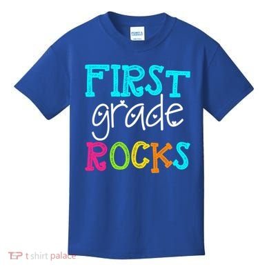 First Grade Rocks Cool Gift Team 1St Grade Teacher Funny Gift Kids T-Shirt