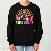First Grade Rainbow Teacher Team 1st Grade Squad Women's Sweatshirt thumb 0