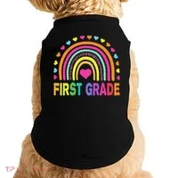 First Grade Rainbow Teacher Team 1st Grade Squad Doggie Tank thumb 0