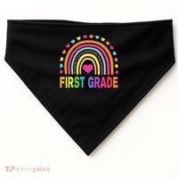 First Grade Rainbow Teacher Team 1st Grade Squad USA-Made Doggie Bandana thumb 0