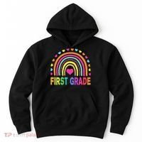 First Grade Rainbow Teacher Team 1st Grade Squad Hoodie thumb 0