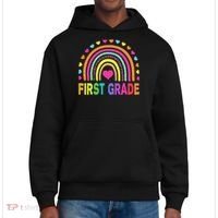 First Grade Rainbow Teacher Team 1st Grade Squad District V.I.T. Heavyweight Hoodie thumb 0