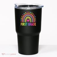 First Grade Rainbow Teacher Team 1st Grade Squad Tumbler thumb 0