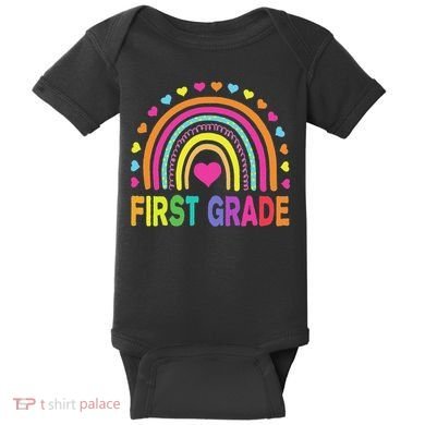 First Grade Rainbow Teacher Team 1st Grade Squad Baby Bodysuit