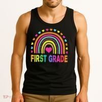 First Grade Rainbow Teacher Team 1st Grade Squad Tank Top thumb 3