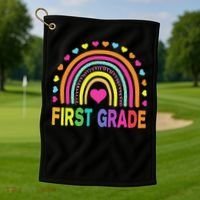 First Grade Rainbow Teacher Team 1st Grade Squad Golf Towel thumb 1