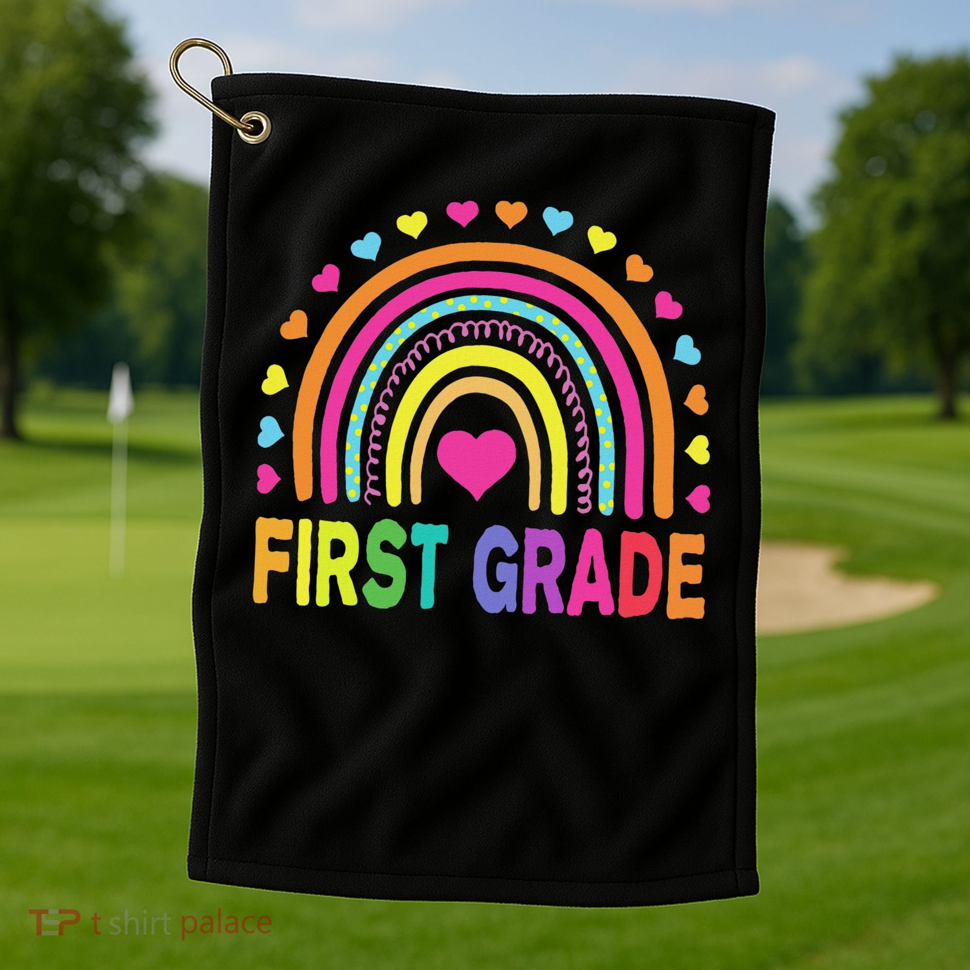 First Grade Rainbow Teacher Team 1st Grade Squad Golf Towel