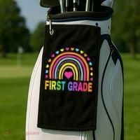 First Grade Rainbow Teacher Team 1st Grade Squad Golf Towel thumb 2