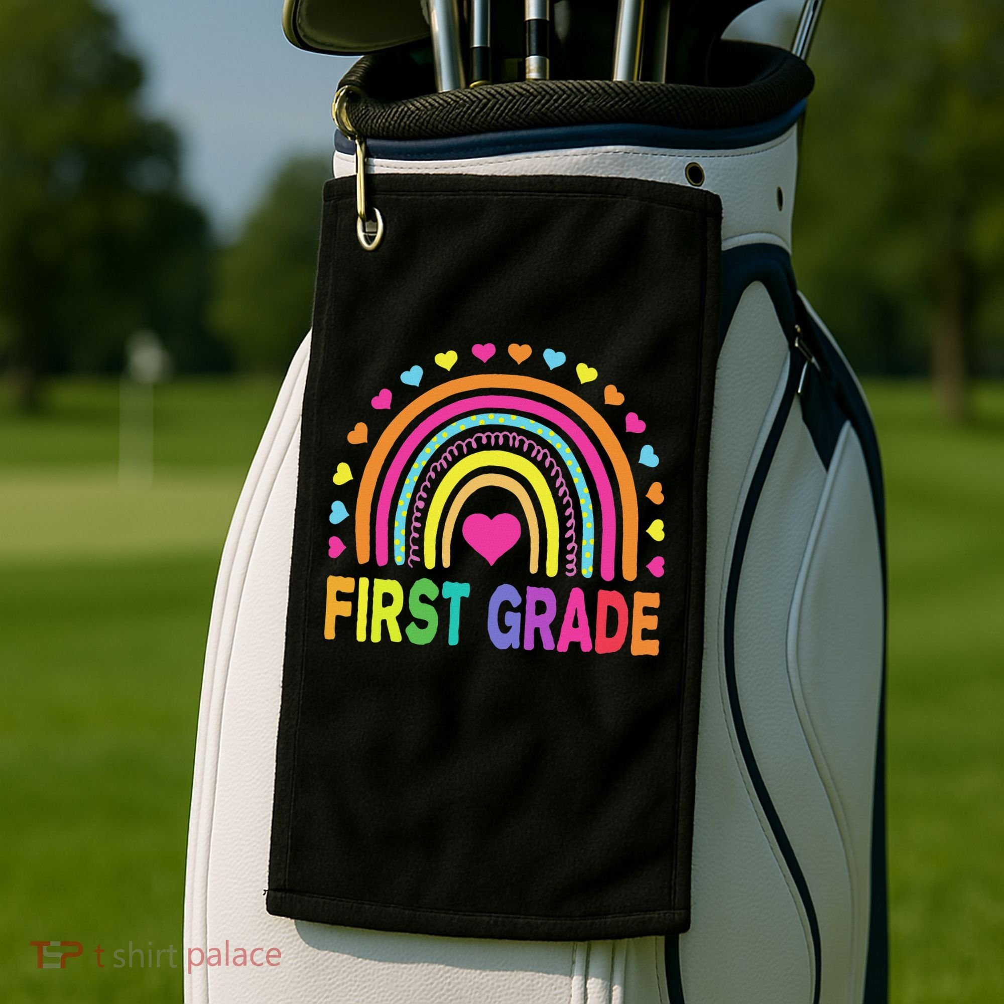 First Grade Rainbow Teacher Team 1st Grade Squad Golf Towel