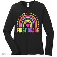 First Grade Rainbow Teacher Team 1st Grade Squad Women's Long Sleeve Shirt thumb 0