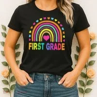 First Grade Rainbow Teacher Team 1st Grade Squad Women's T-Shirt thumb 2