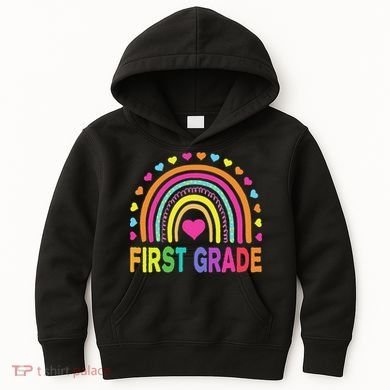First Grade Rainbow Teacher Team 1st Grade Squad Kids Hoodie