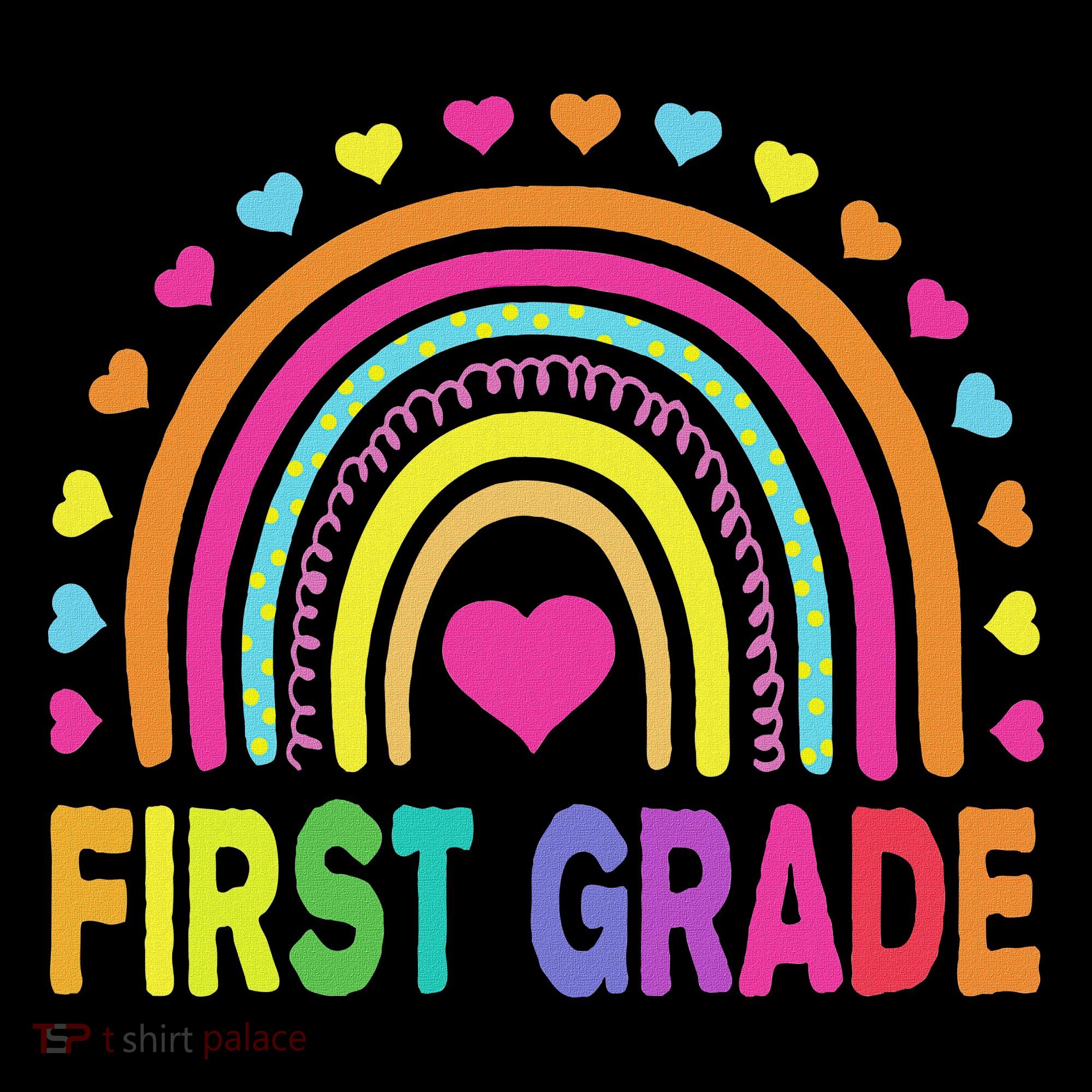 First Grade Rainbow Teacher Team 1st Grade Squad Kids Long Sleeve Shirt