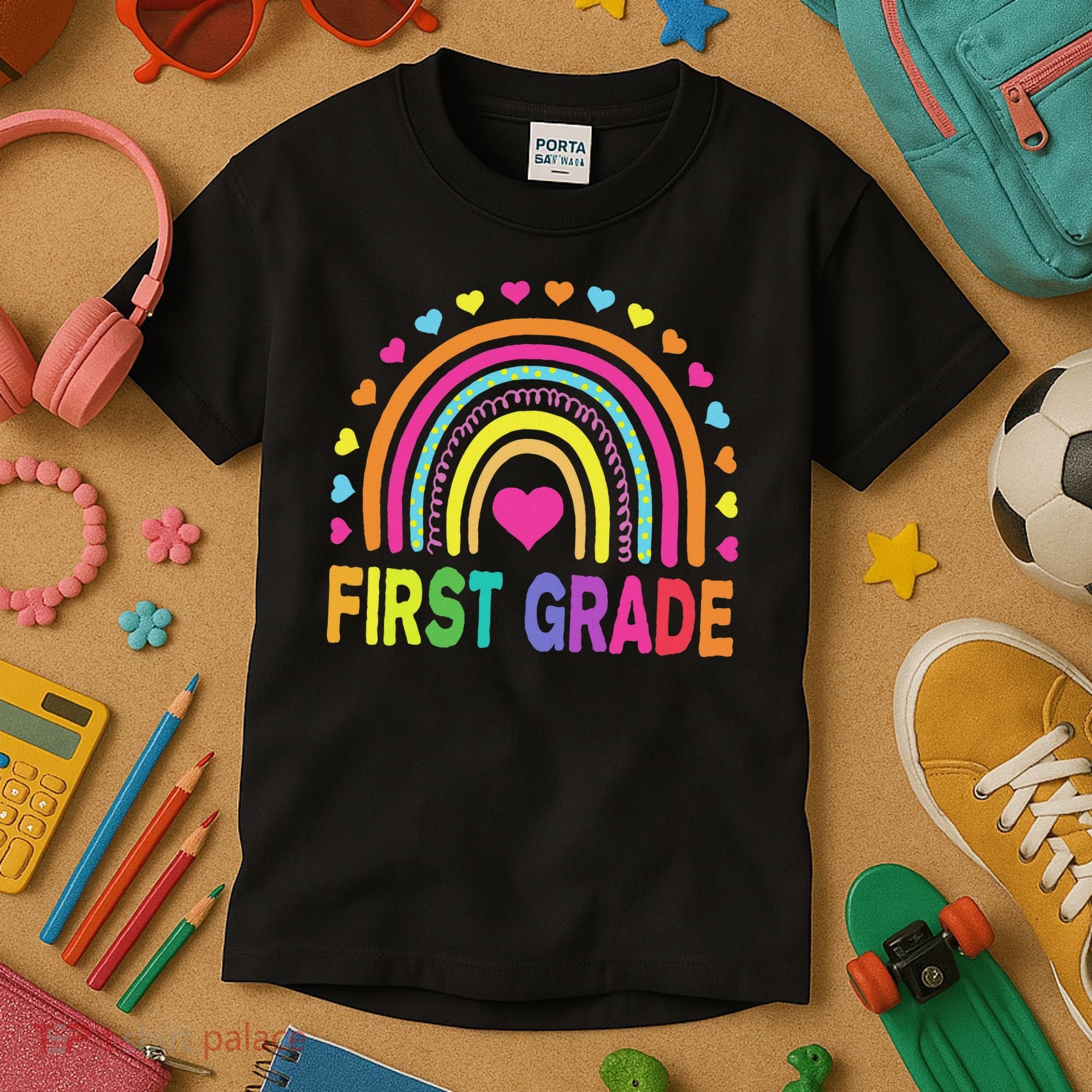 First Grade Rainbow Teacher Team 1st Grade Squad Kids T-Shirt