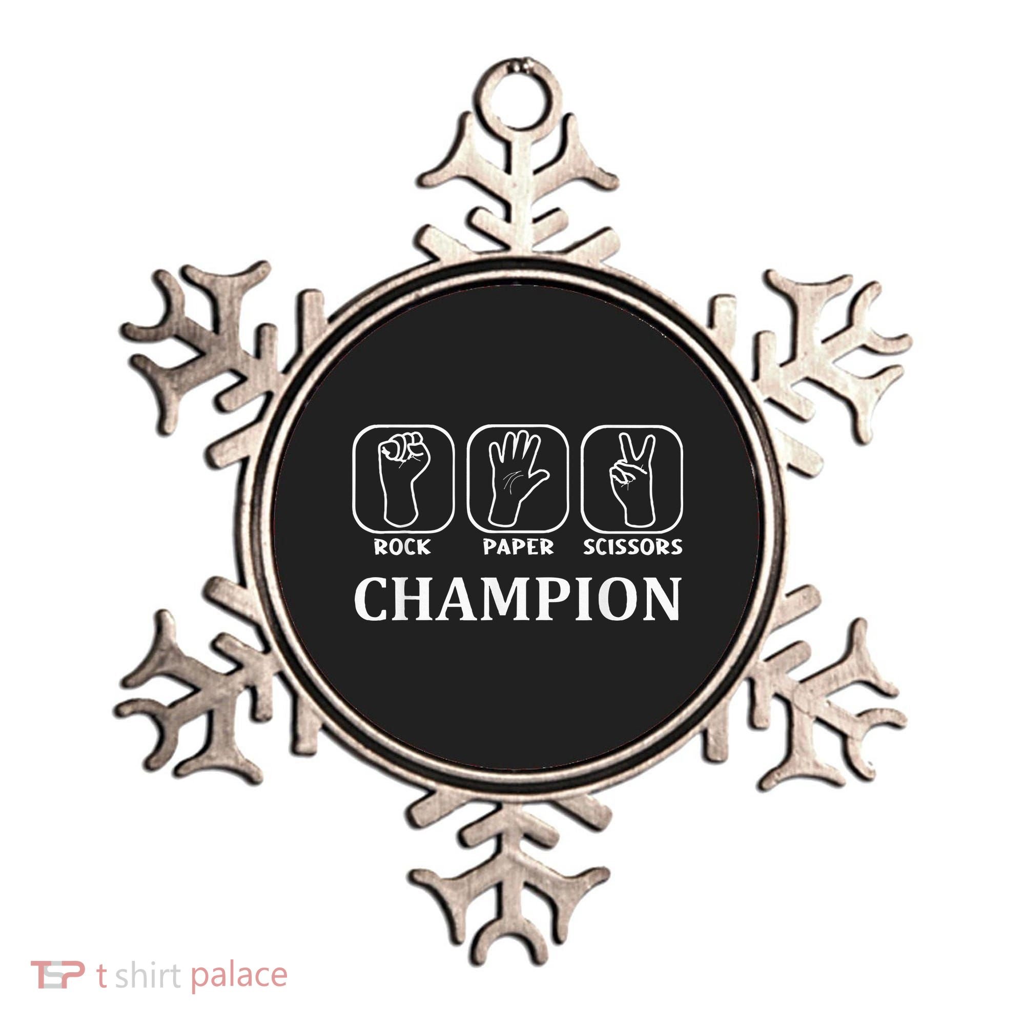 Funny Game Rock Paper Scissors Champion Ornament