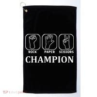 Funny Game Rock Paper Scissors Champion Golf Towel thumb 0