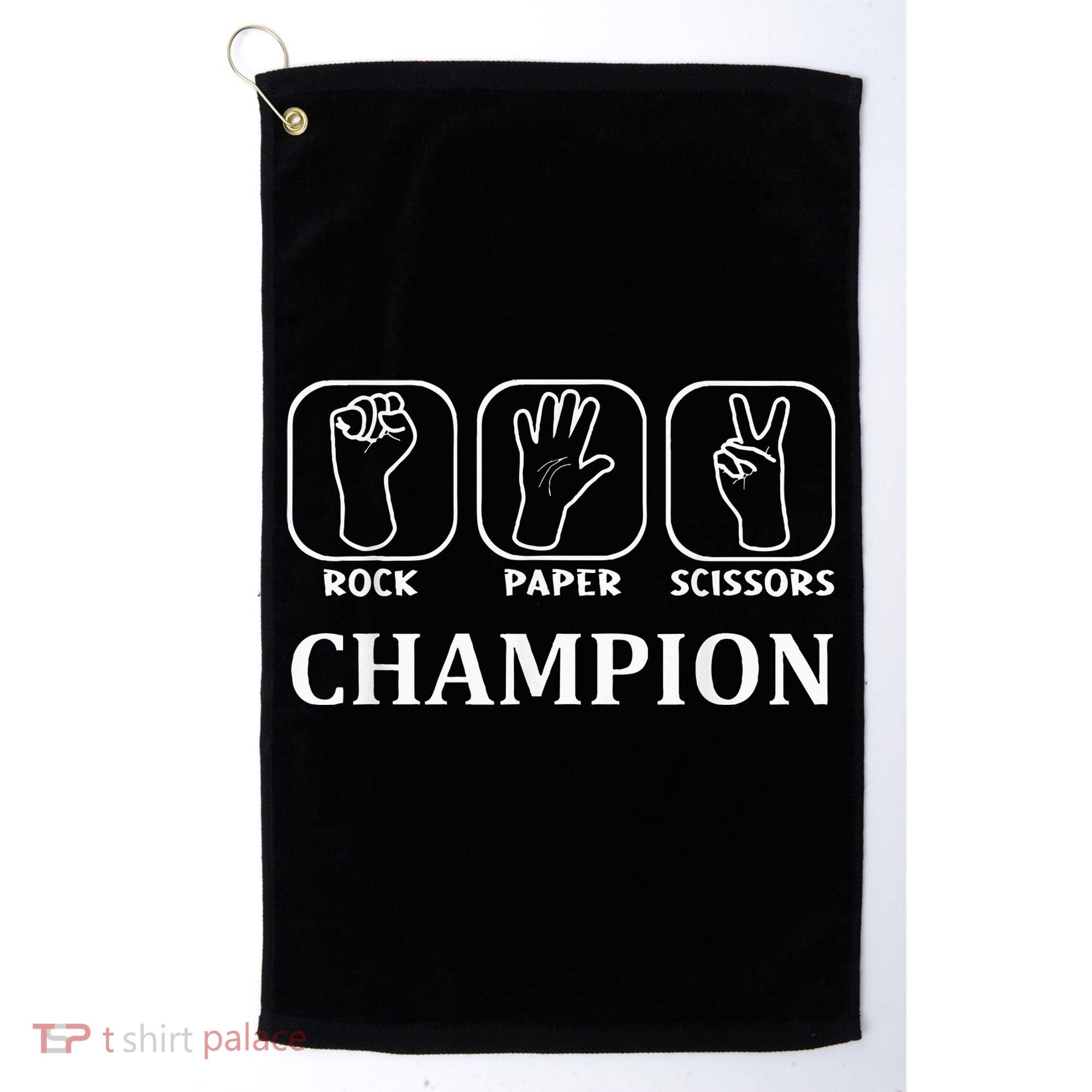 Funny Game Rock Paper Scissors Champion Golf Towel