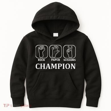 Funny Game Rock Paper Scissors Champion Kids Hoodie