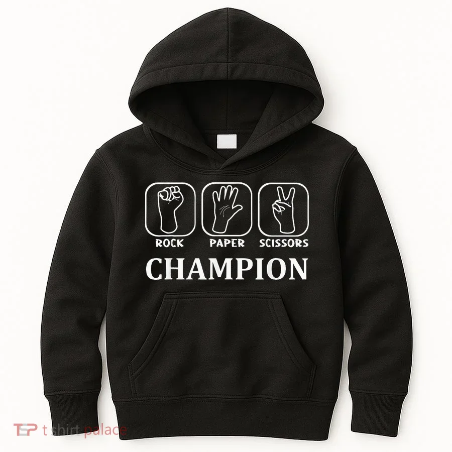 Funny Game Rock Paper Scissors Champion Kids Hoodie