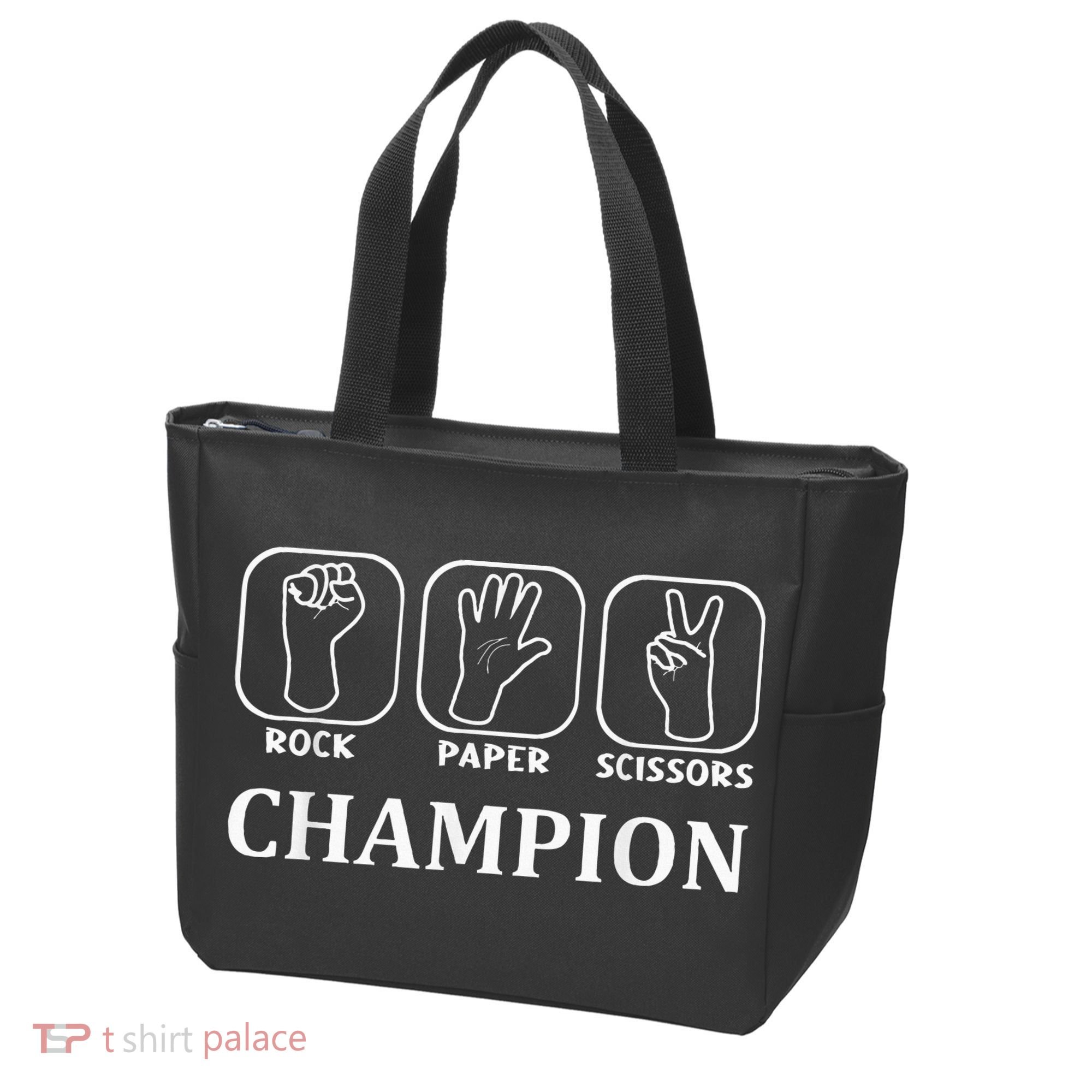 Funny Game Rock Paper Scissors Champion Tote Bag