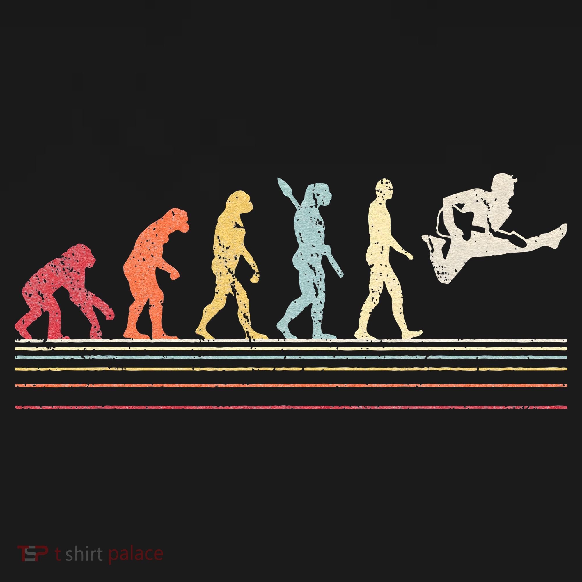 Funny Guitar Retro Vintage Evolution Of Man T-Shirt