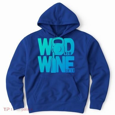 Funny Gym Rats Wod Now Wine Later Cute Gift Hoodie