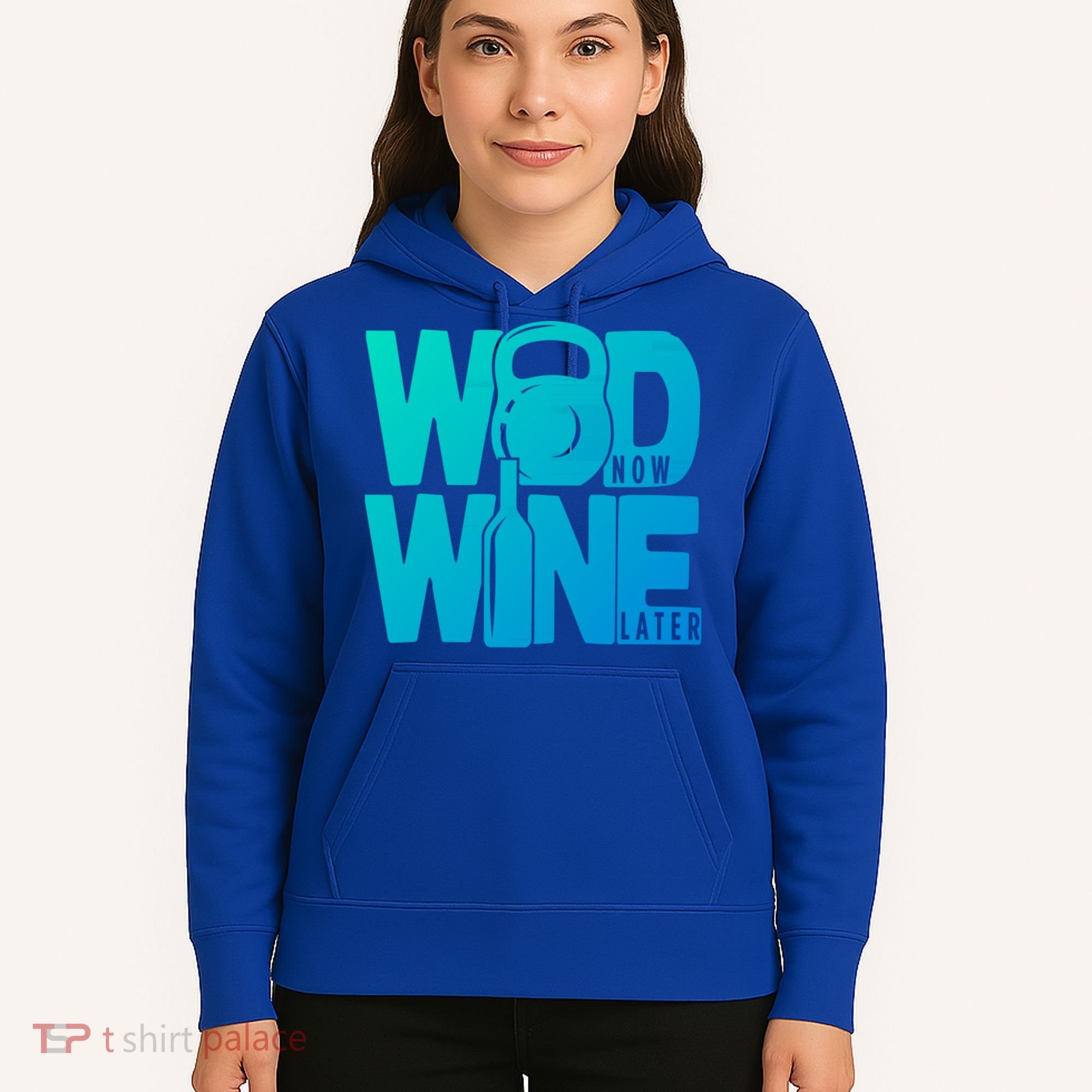 Funny Gym Rats Wod Now Wine Later Cute Gift Hoodie