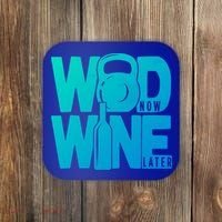Funny Gym Rats Wod Now Wine Later Cute Gift Coaster thumb 0