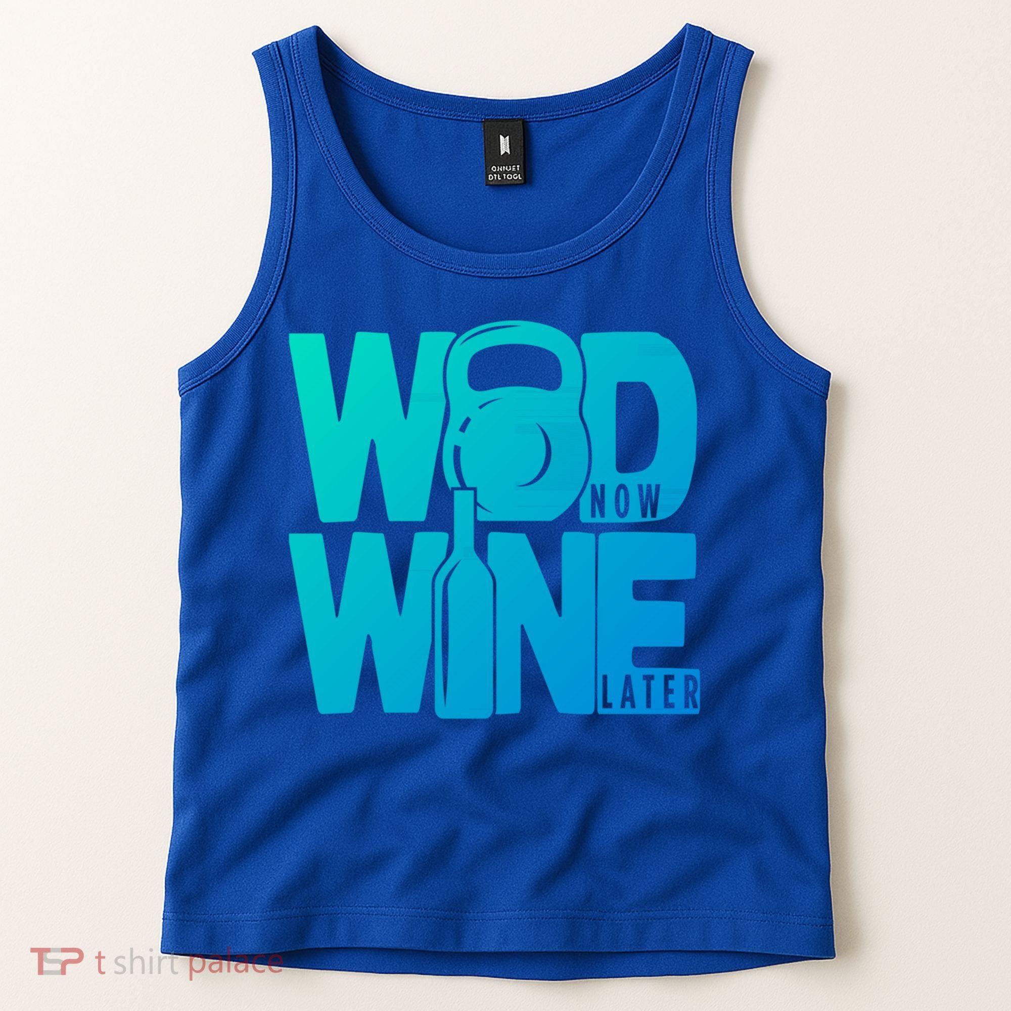 Funny Gym Rats Wod Now Wine Later Cute Gift Tank Top