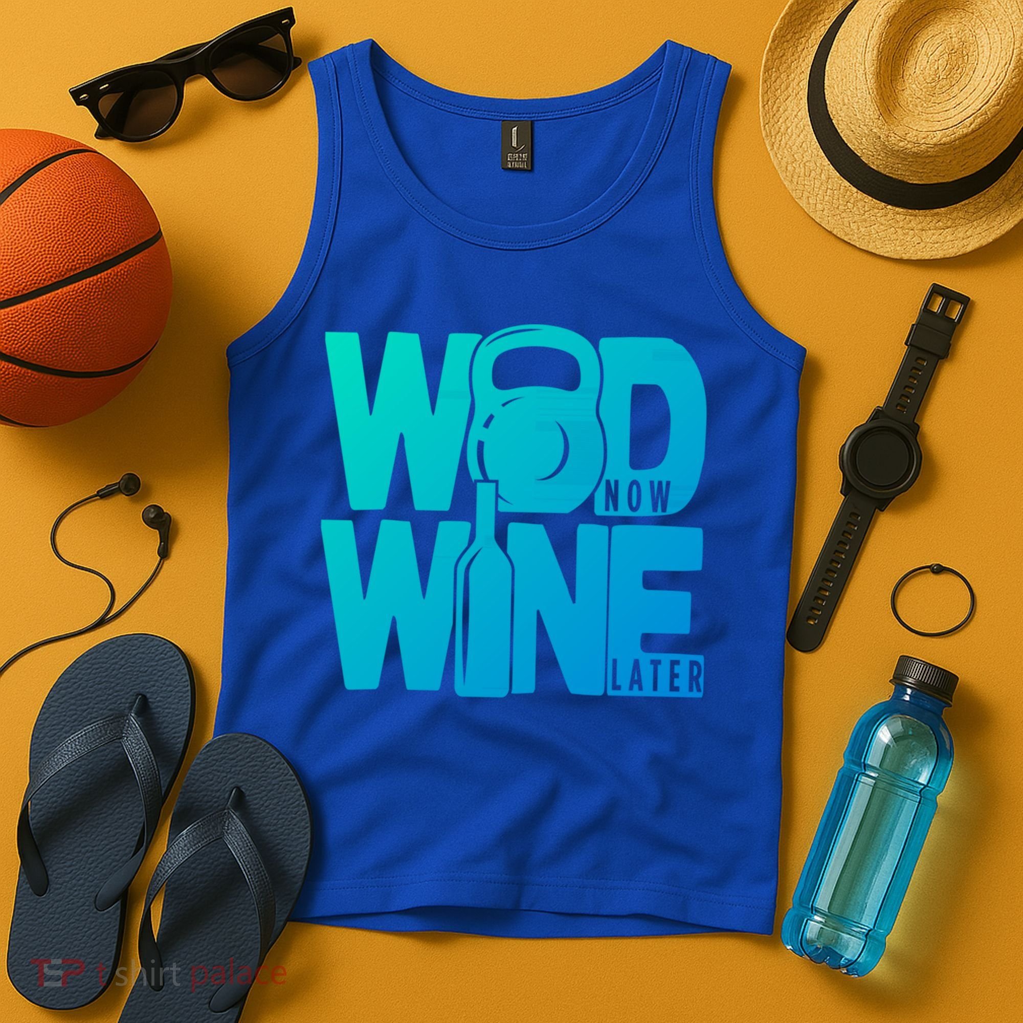 Funny Gym Rats Wod Now Wine Later Cute Gift Tank Top