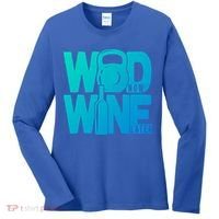 Funny Gym Rats Wod Now Wine Later Cute Gift Women's Long Sleeve Shirt thumb 0