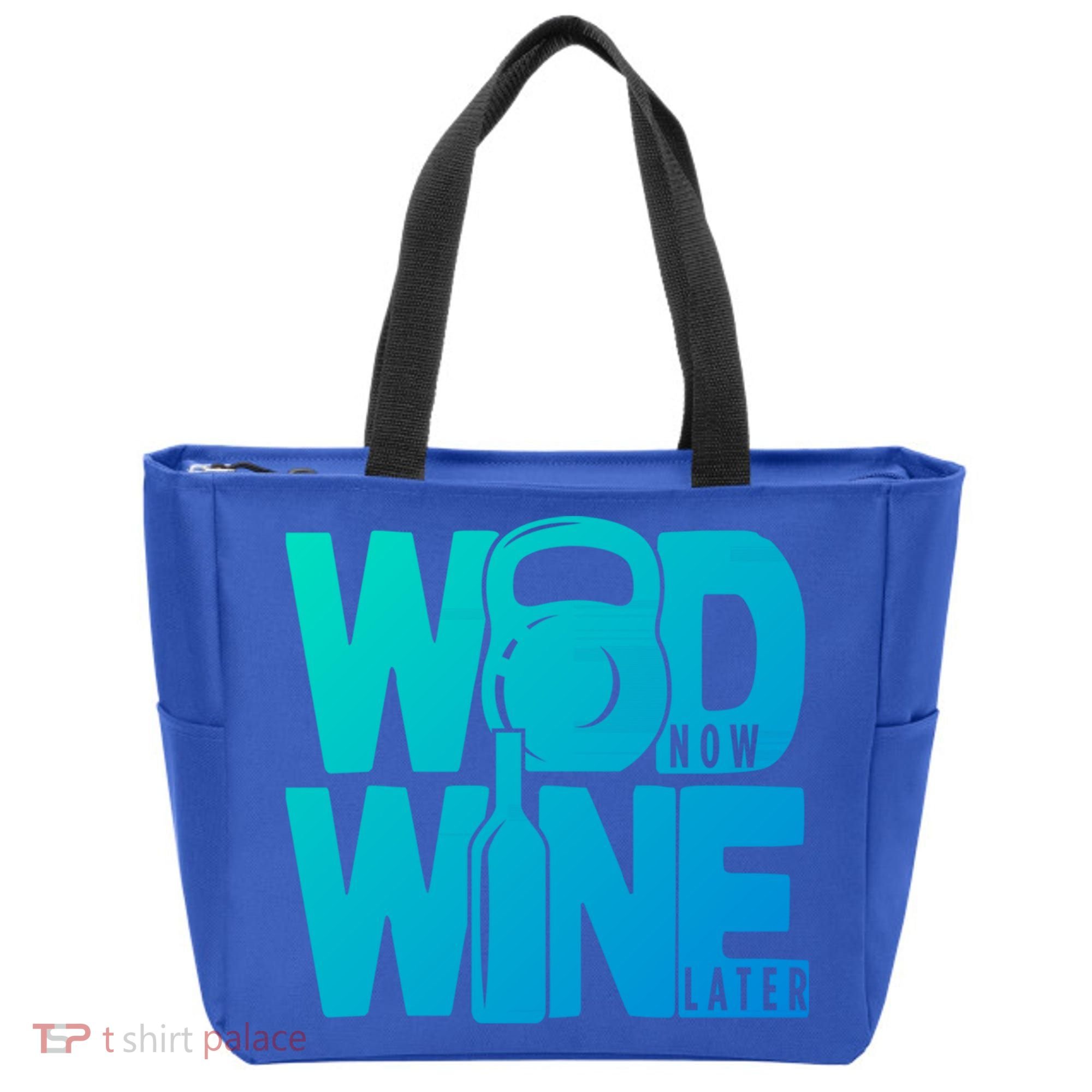 Funny Gym Rats Wod Now Wine Later Cute Gift Tote Bag