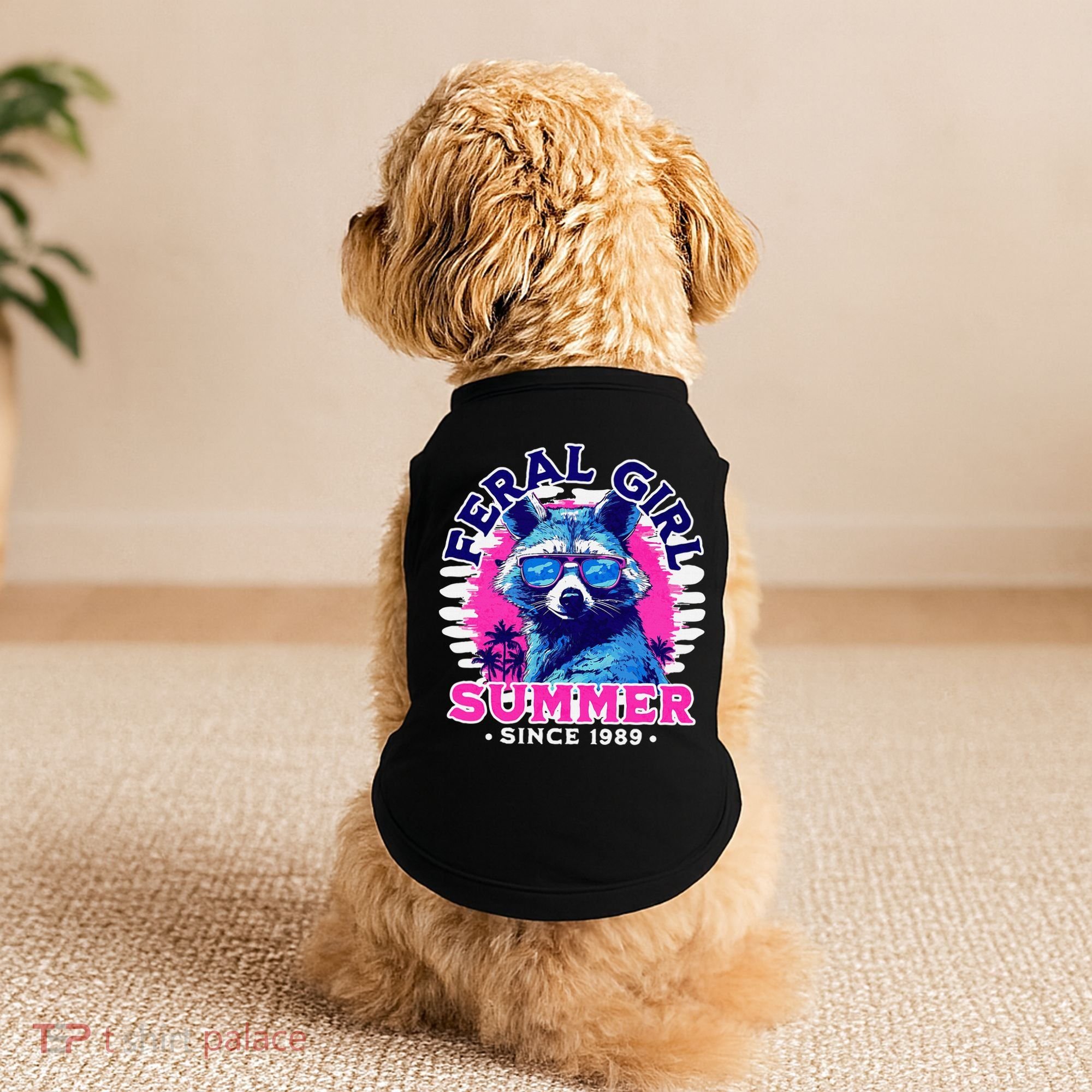 Feral Girl Racoon Summer Beach Sun Vibes Doggie Tank