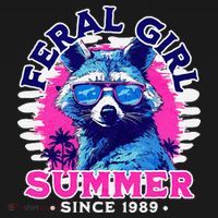 Feral Girl Racoon Summer Beach Sun Vibes Doggie Tank thumb 4