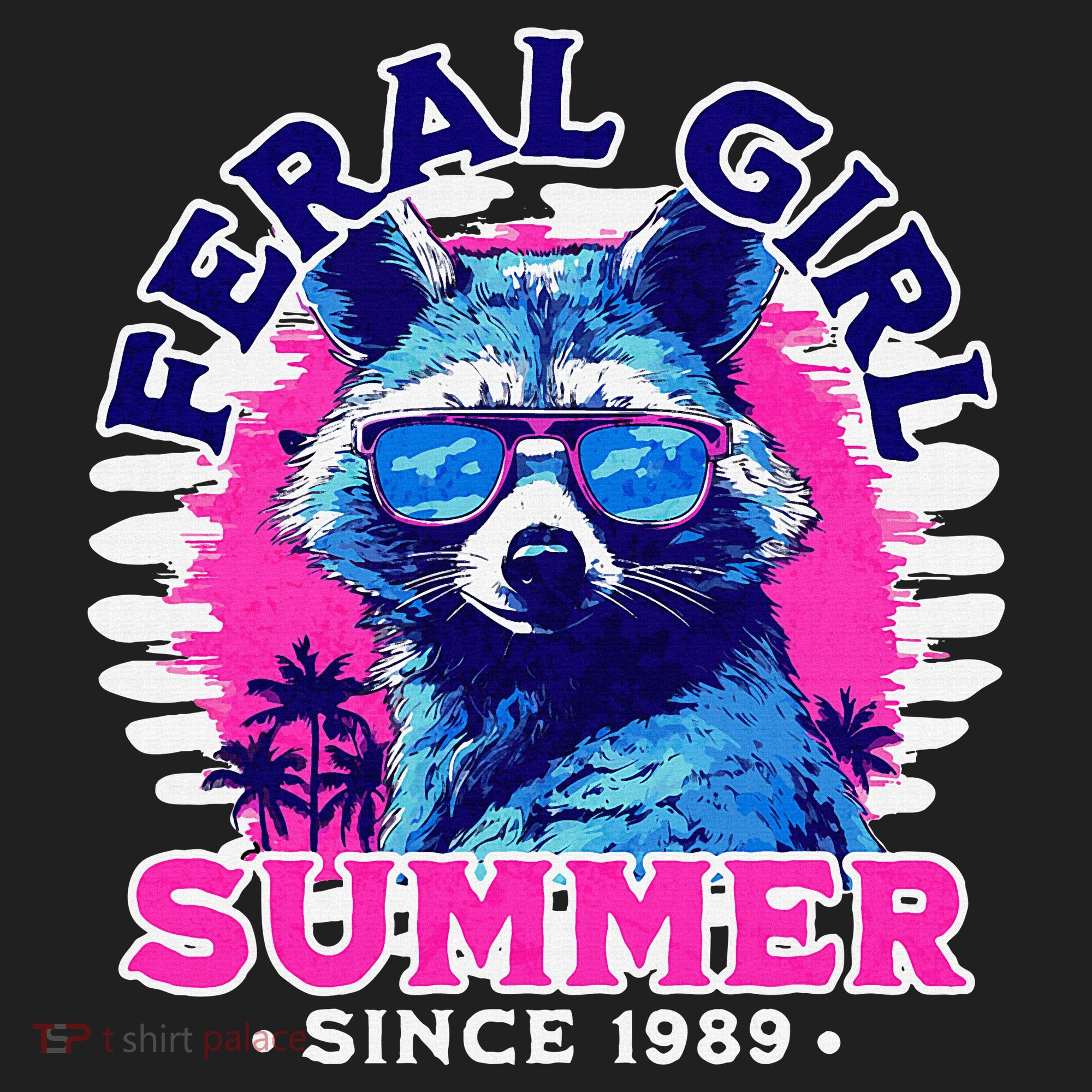 Feral Girl Racoon Summer Beach Sun Vibes Beanie