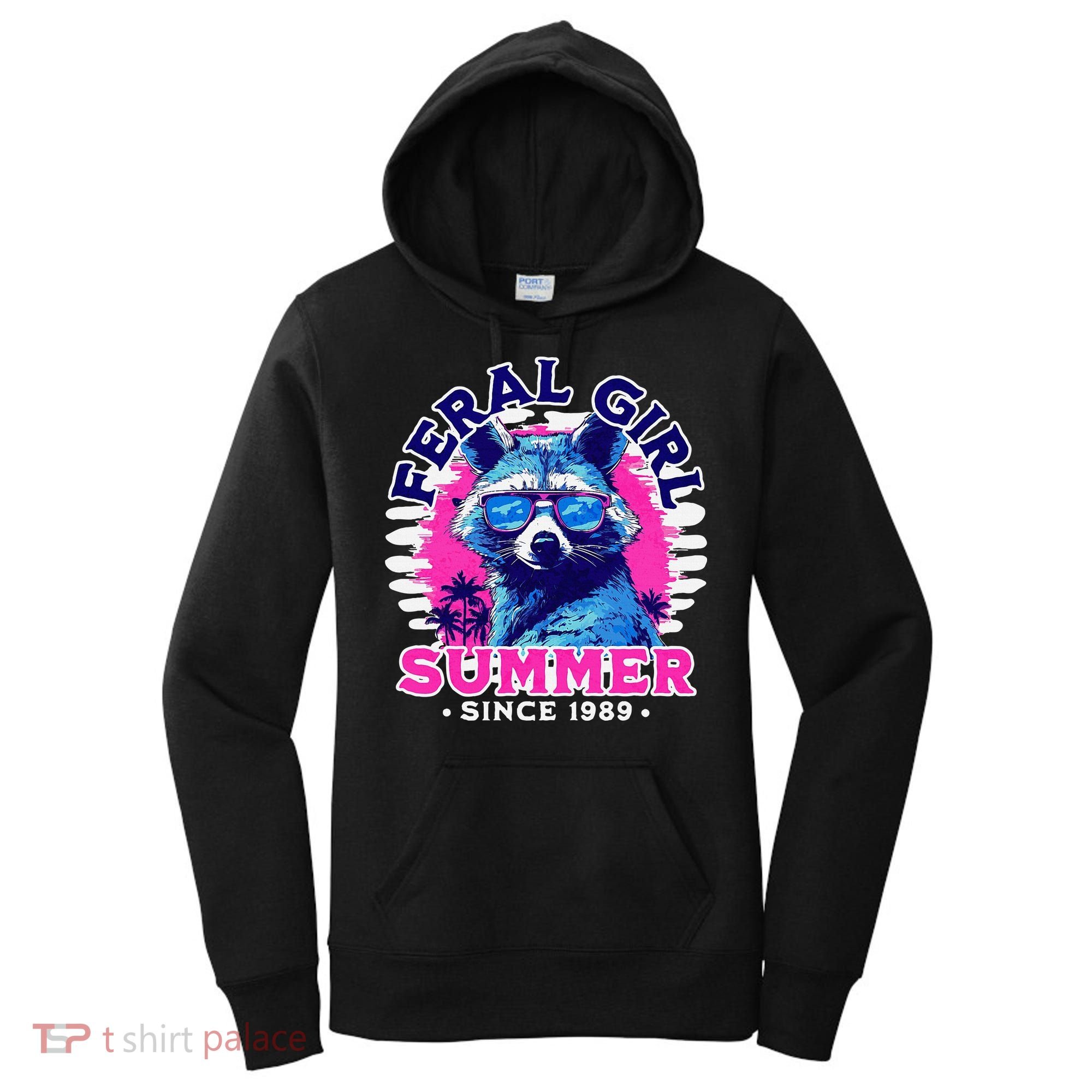 Feral Girl Racoon Summer Beach Sun Vibes Women's Hoodie