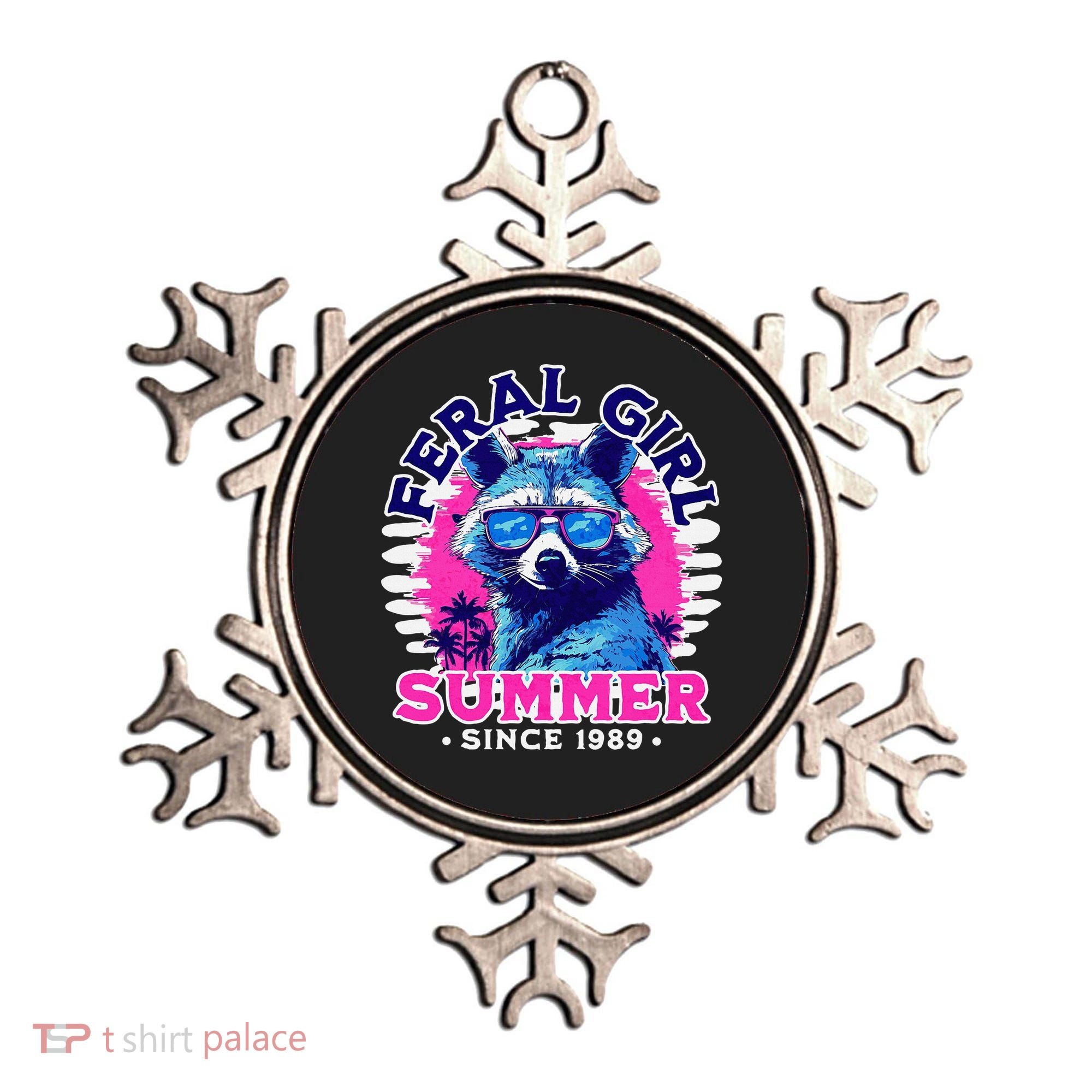 Feral Girl Racoon Summer Beach Sun Vibes Ornament