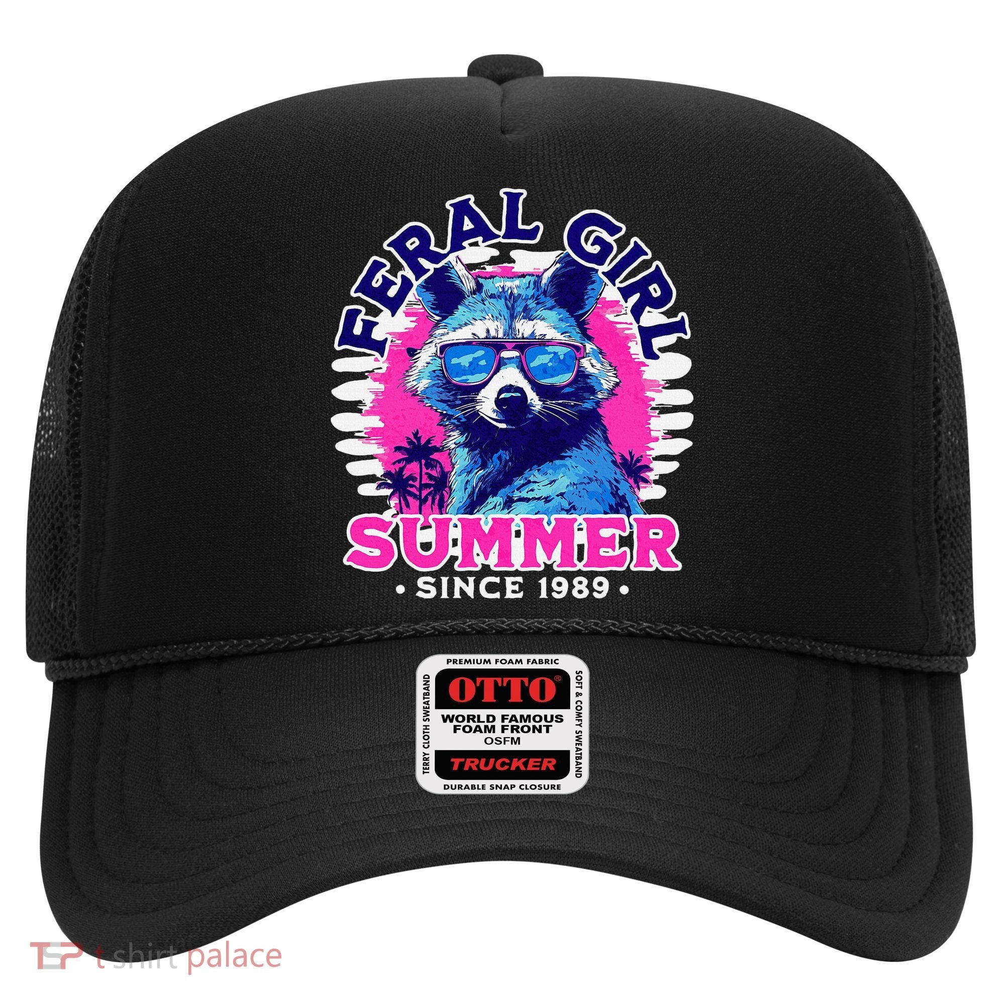 Feral Girl Racoon Summer Beach Sun Vibes Hat