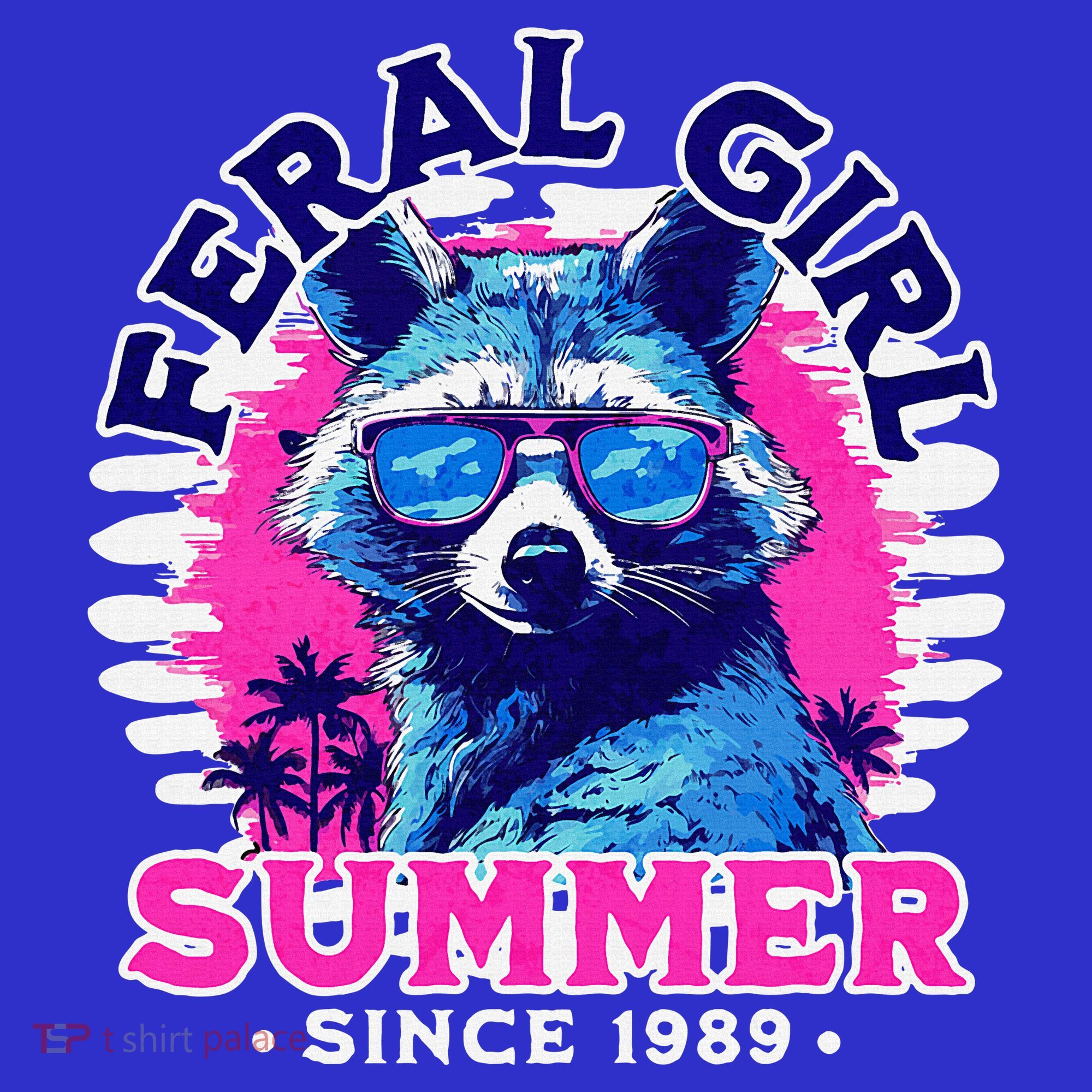 Feral Girl Racoon Summer Beach Sun Vibes Long Sleeve Shirt