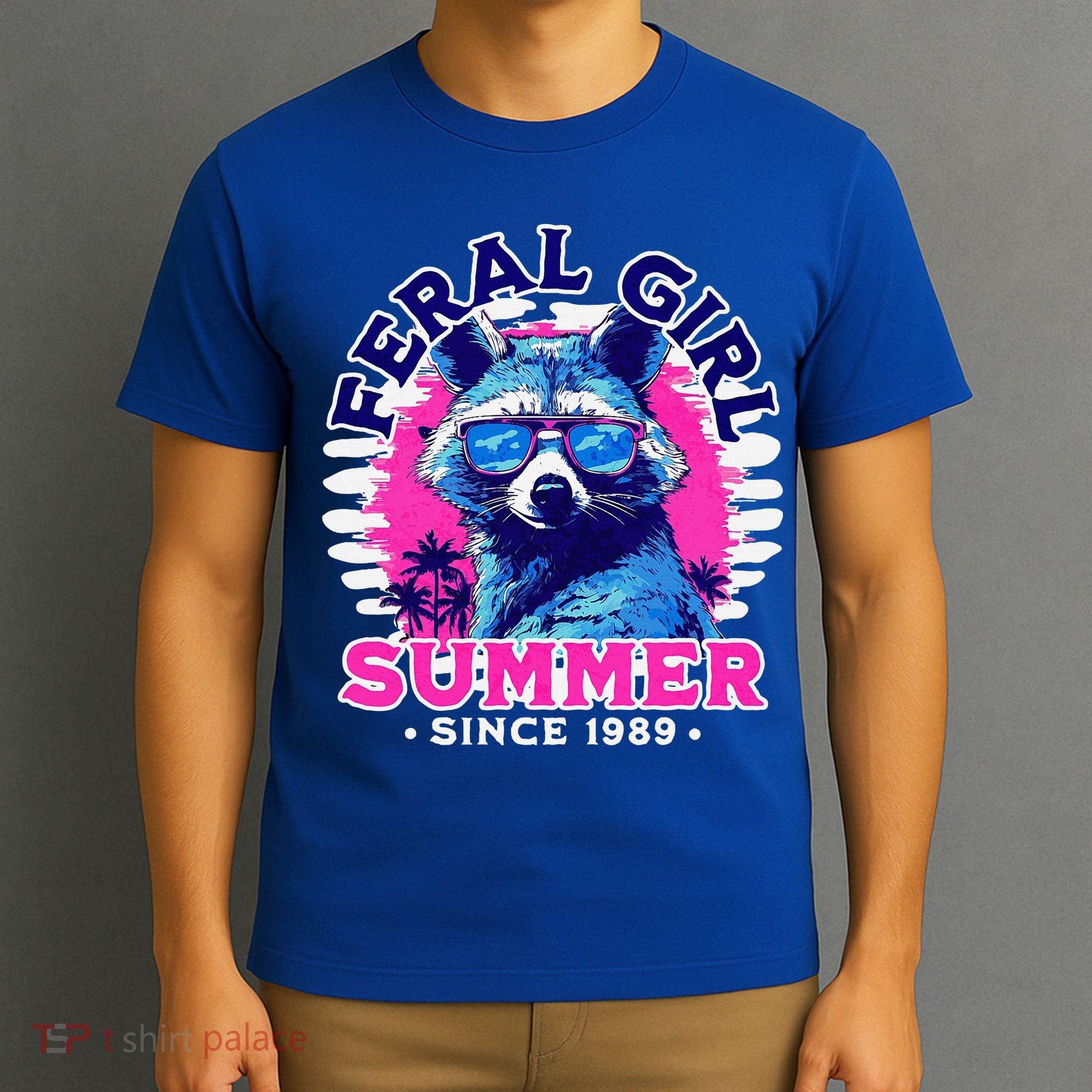 Feral Girl Racoon Summer Beach Sun Vibes T-Shirt